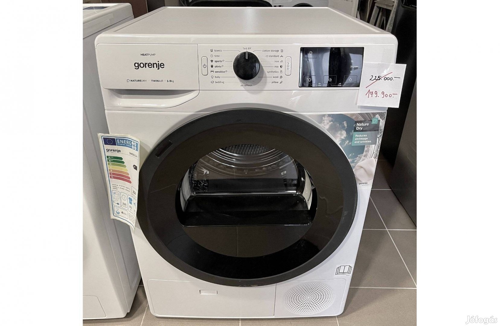 Gorenje DNE92/GN Inverteres hőszivattyús szárító,A++,9kg,(225e.helyett