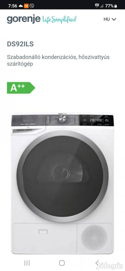 Gorenje DS92ILS hőszivattyús szárítógép