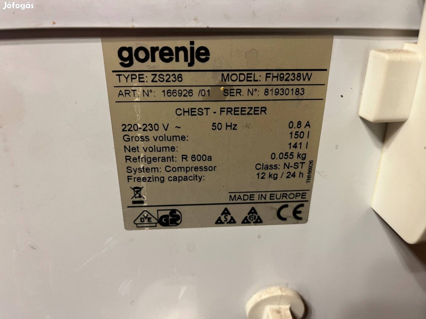 Gorenje FH9238W Fagyasztó láda