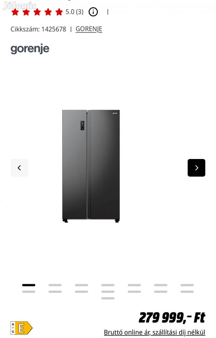 Gorenje NRR9185Eabxl Side by side hűtőszekrény