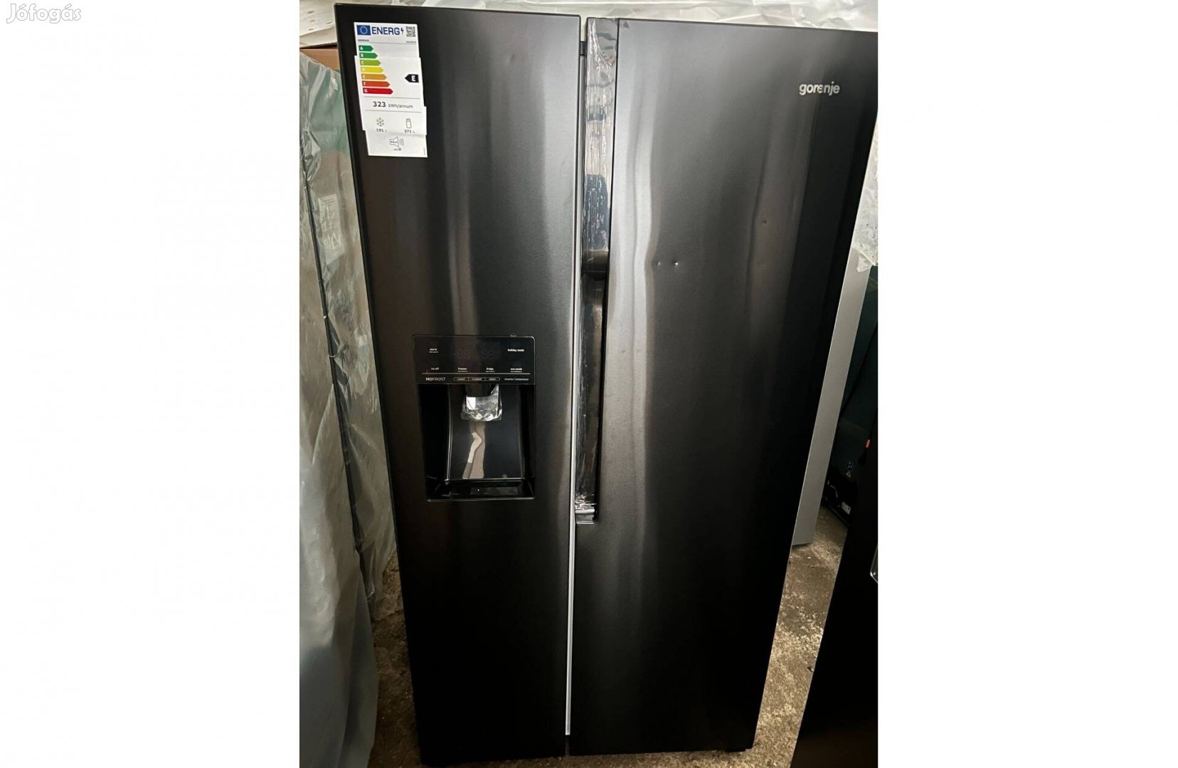 Gorenje Nrs9Evb, 562 literes, fekete, amerikai hűtő, 415e.ft helyett!