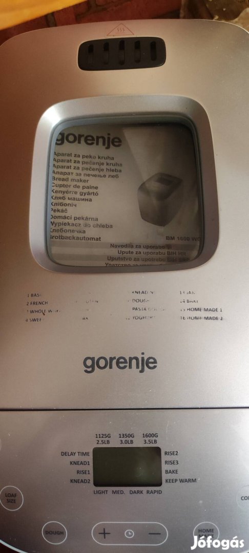 Gorenje kenyérsütő