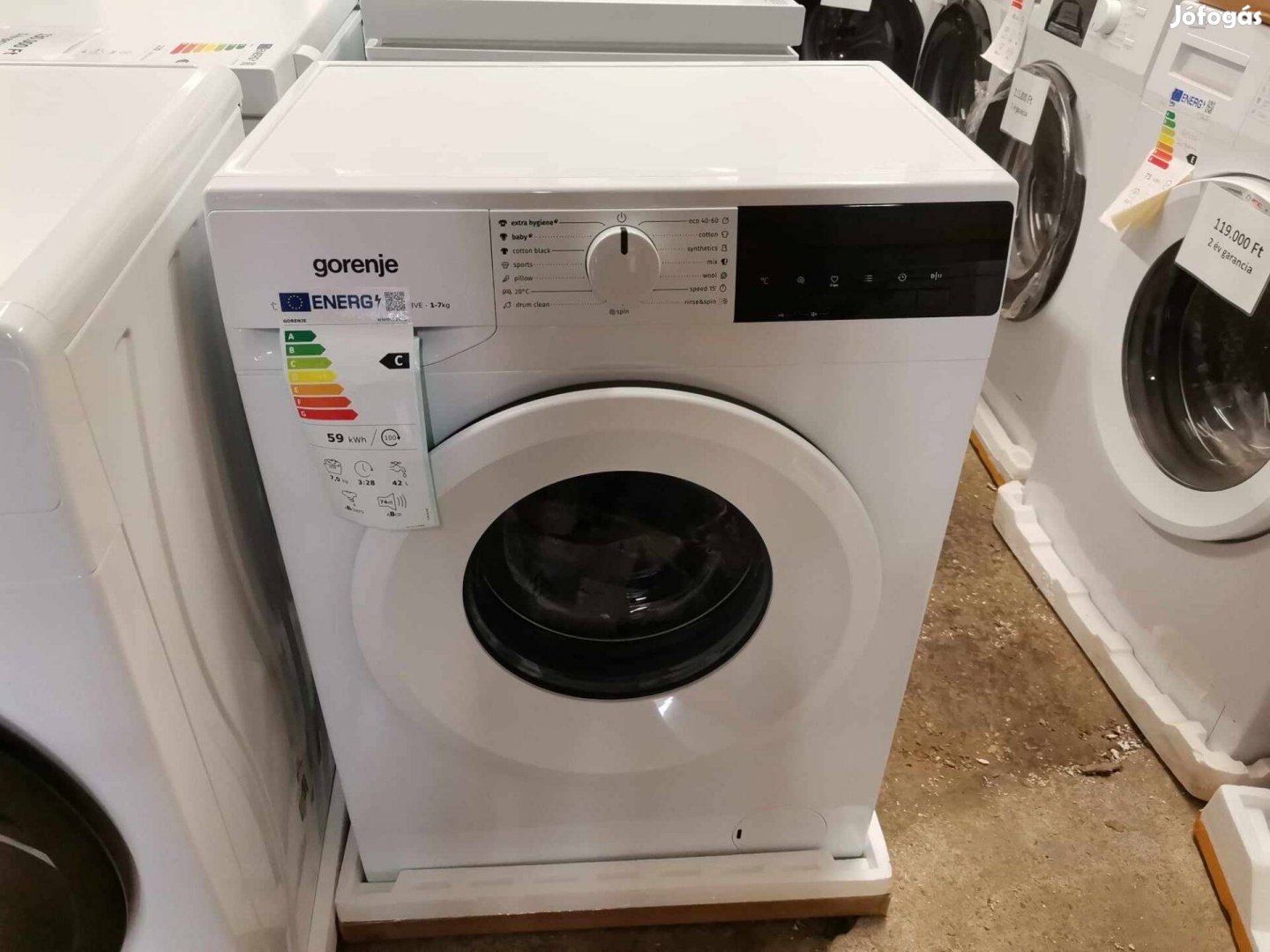 Gorenje slim Inverteres gőzölős 7 kg mosógép 3 év garanciával