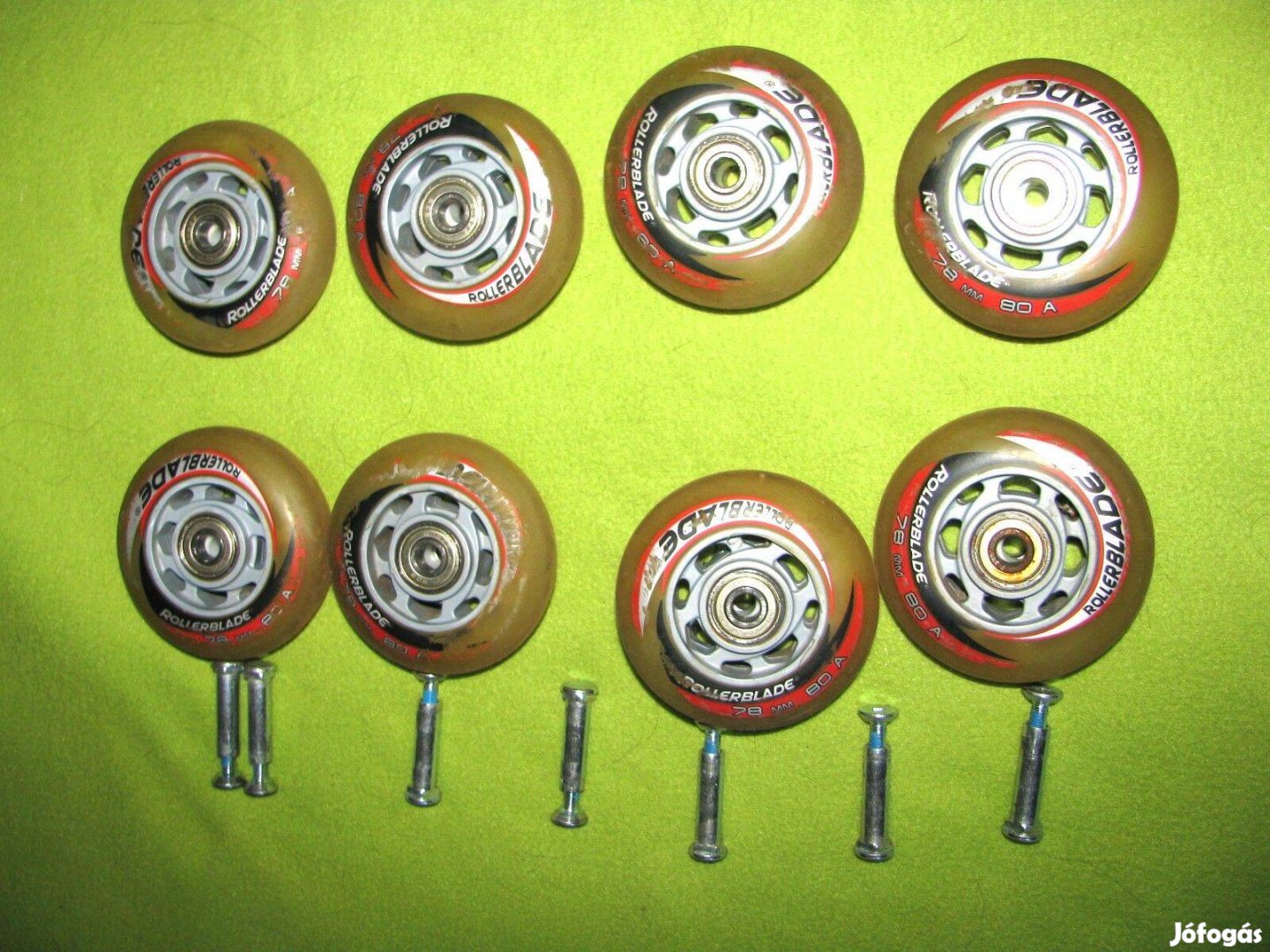 Görkorcsolya kerekek, Roller Blade, -hez 8 db komplett szilikonos