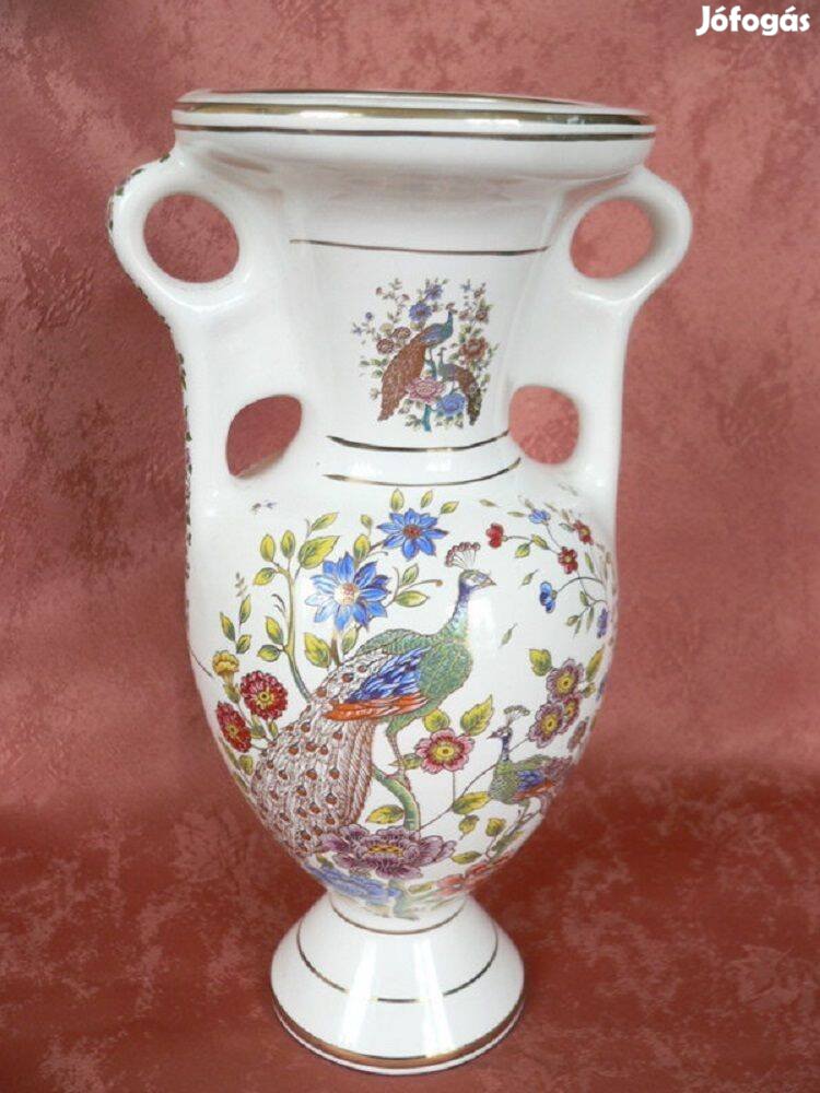 Görög, aranyozott mintás,porcelán váza. (madár, madaras)