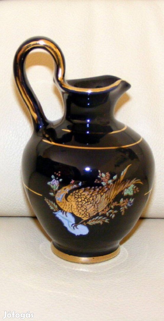 Görög aranyozott porcelán madaras váza