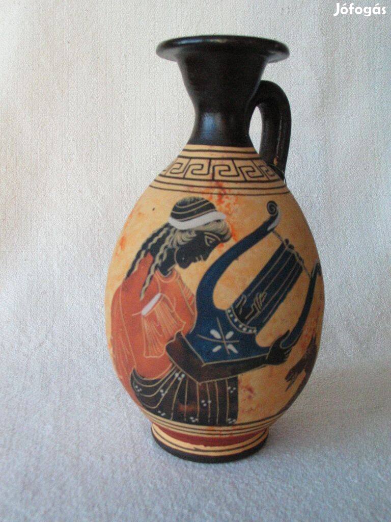 Görög kerámia kis váza - antik tárgyról hiteles másolat, védjeggyel