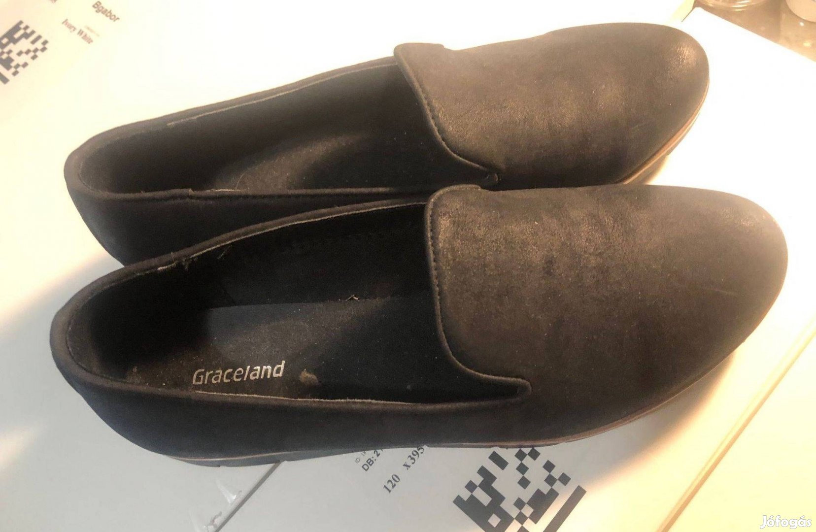 Graceland átmeneti fekete bőrcipő 37