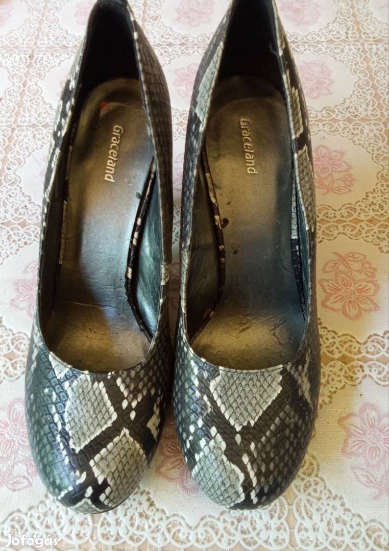Graceland kígyóbőr mintás 41-es alkalmi cipő 