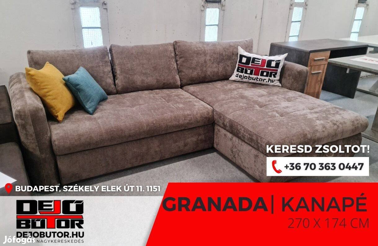 Granada párnás kanapé ülőgarnitúra 270x174 cm ágyazható sarok