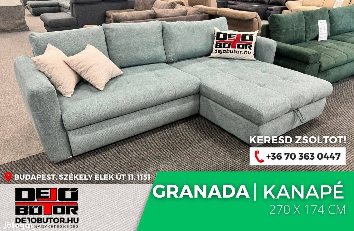 Granada sarok rugós menta kanapé ülőgarnitúra 270x174 cm ágyazható