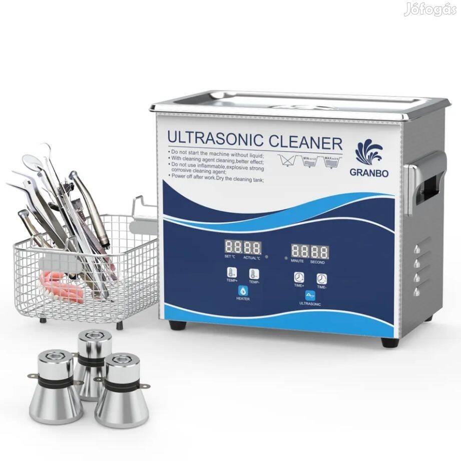 Granbo Ultrahangos tisztító 10L érme üveg fém eszköz tisztítás Új Gari