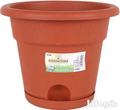 Greentime MŰanyagcserép víztaróval 25cm-es  (3670)