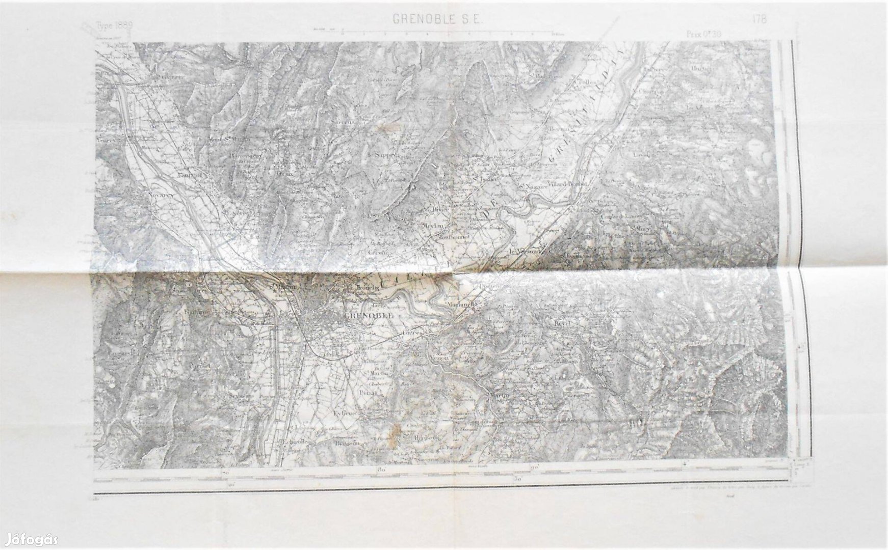 Grenoble S.E. régi térkép Type 1889