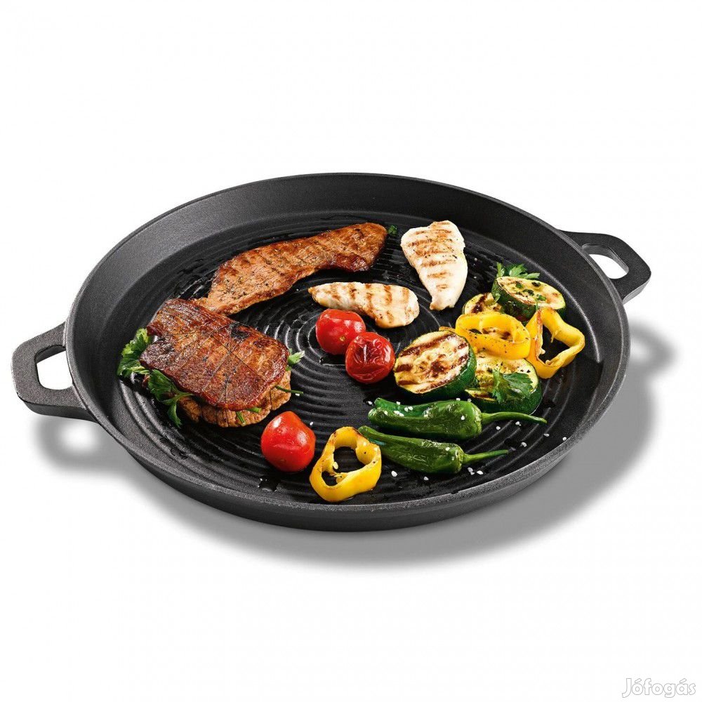 Grill Meister / Perfect Home 12003 kerek, 33 cm átmérőjű öntöttvas gr