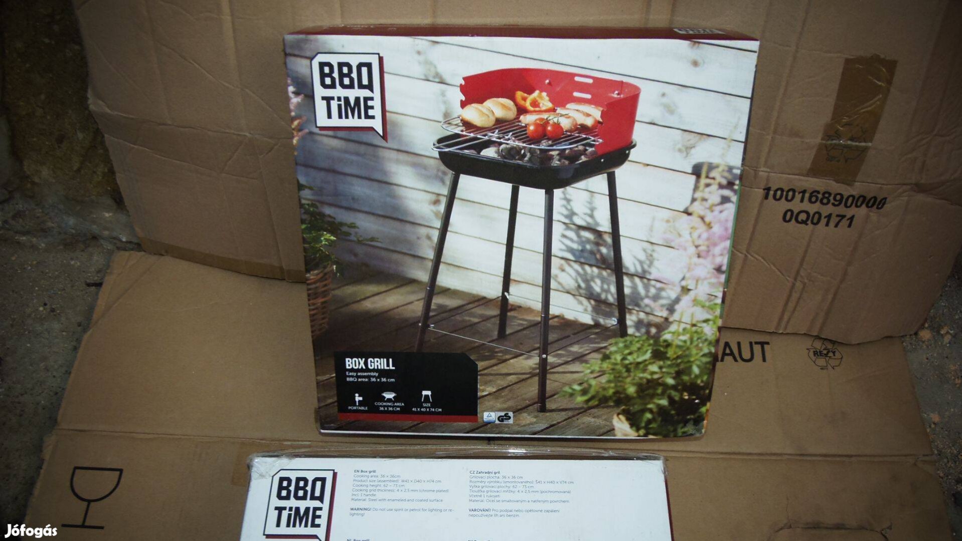 Grill, faszenes grill (BBQ Box grill, új)