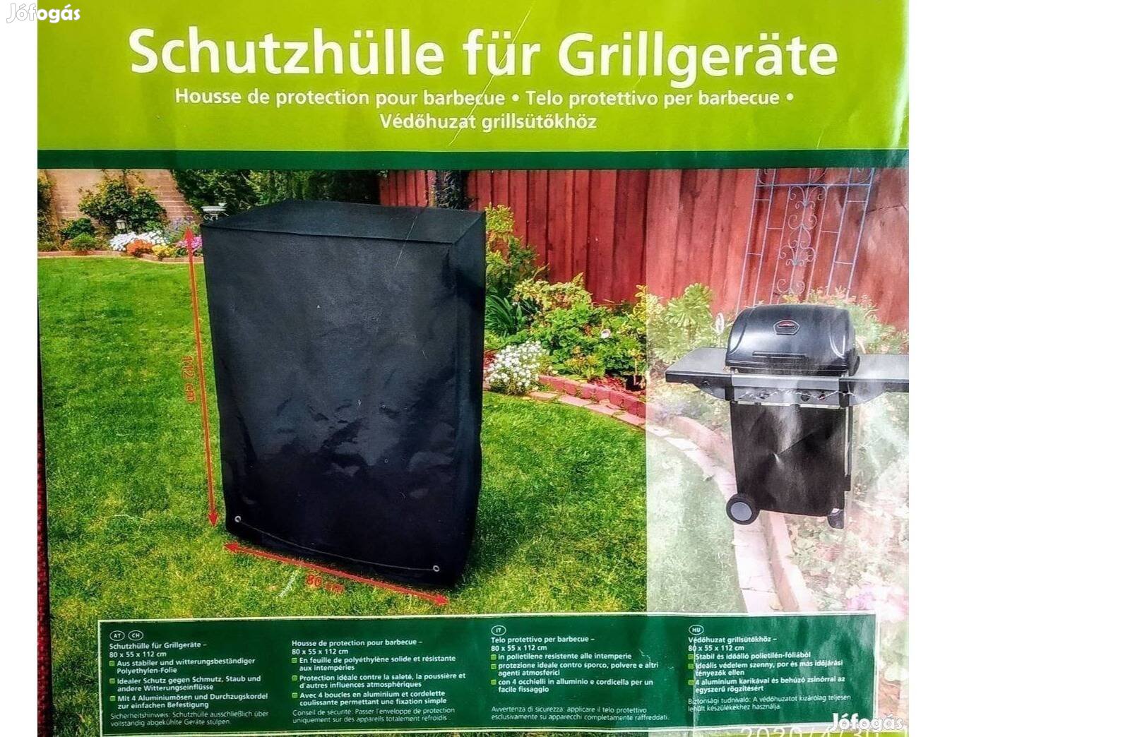 Grill takaró grill védőhuzat 112x80x55 cm eső uv álló ponyva