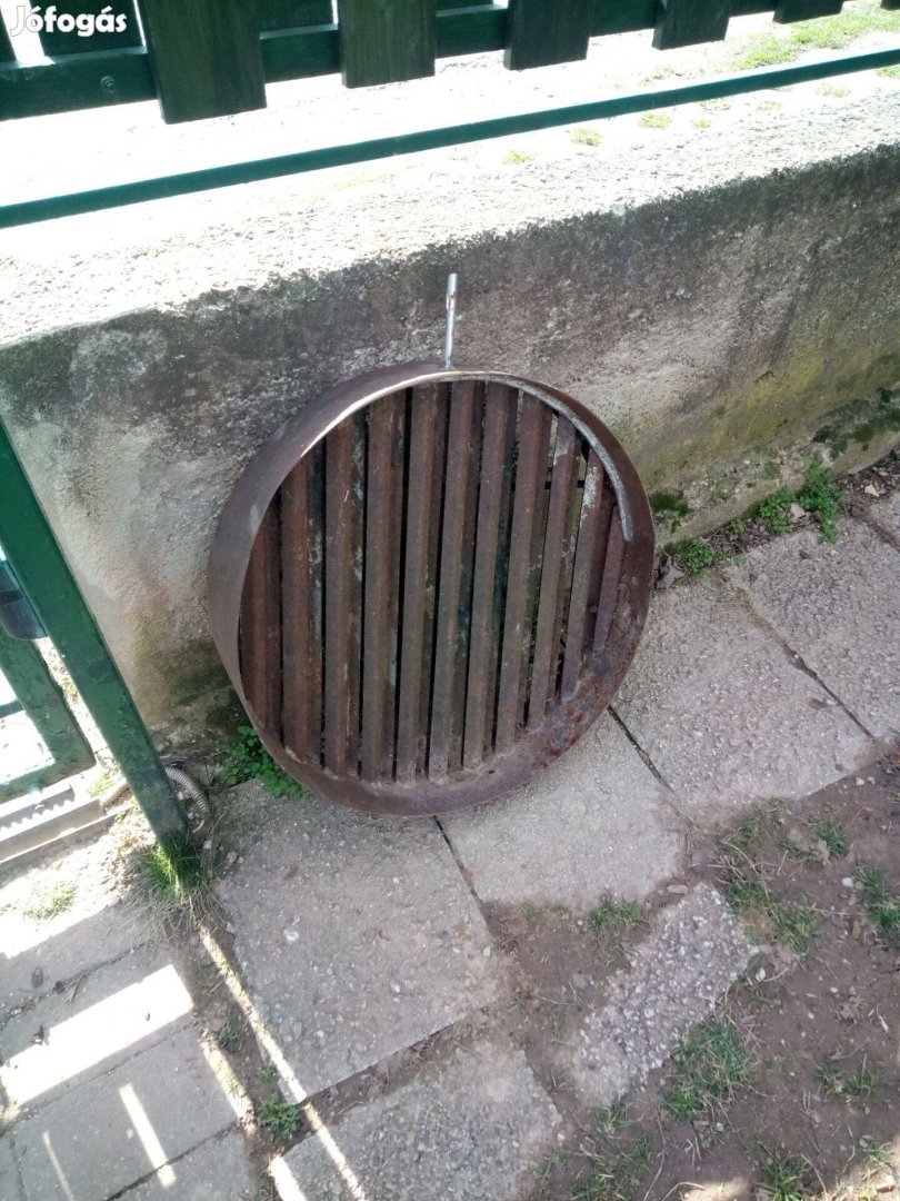 Grill vasrács tűzrakó kerti rostlap kerek