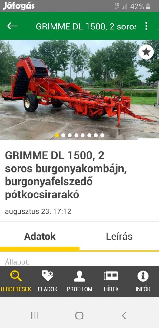 Grimme burgonya kombájn