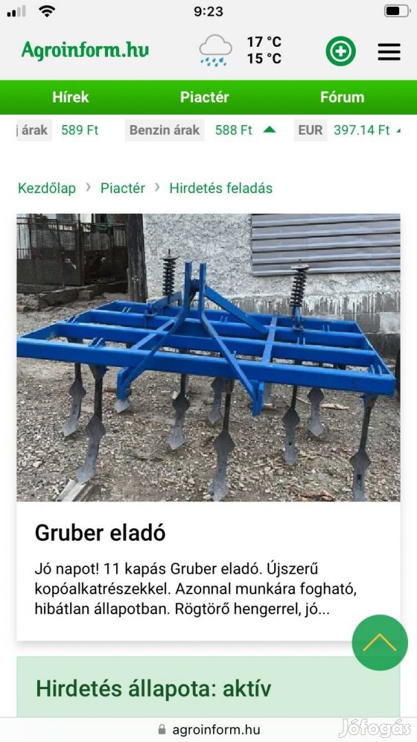 Gruber eladó