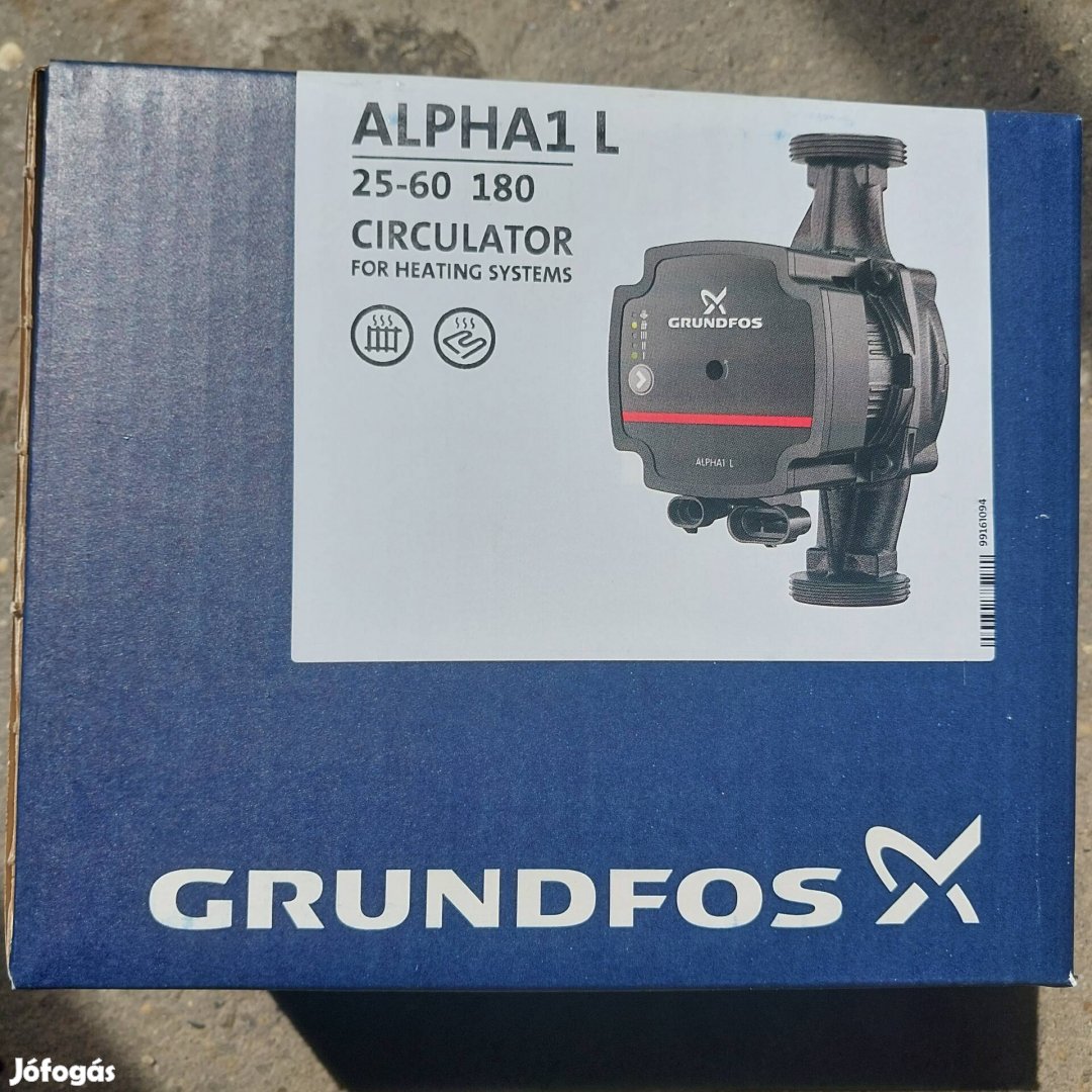 Grundfos Alpha1 L 25-60 Fűtési Keringtető Szivattyú