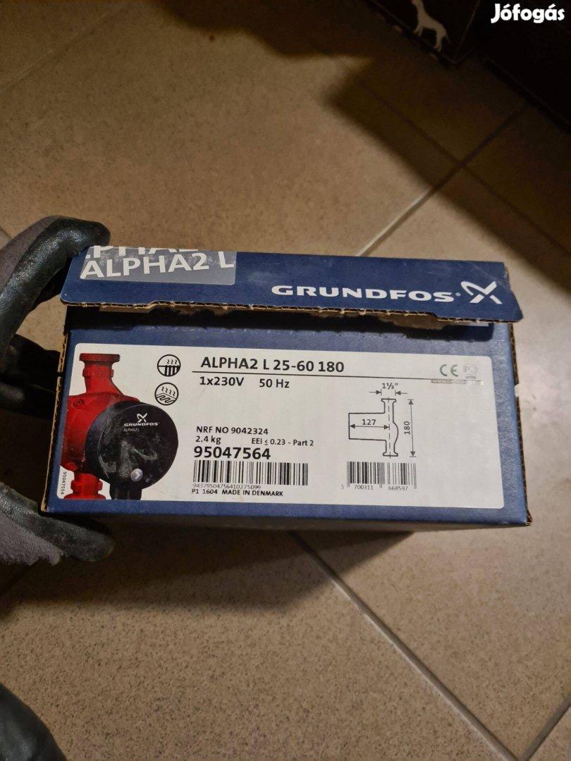 Grundfos Alpha 2 25-60 180 új keringető szivattyú (szállítás alatt)