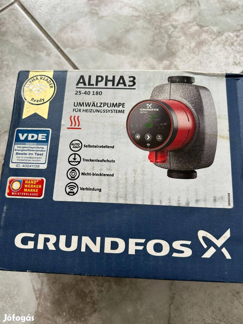 Grundfos Alpha 3 keringető szivattyú