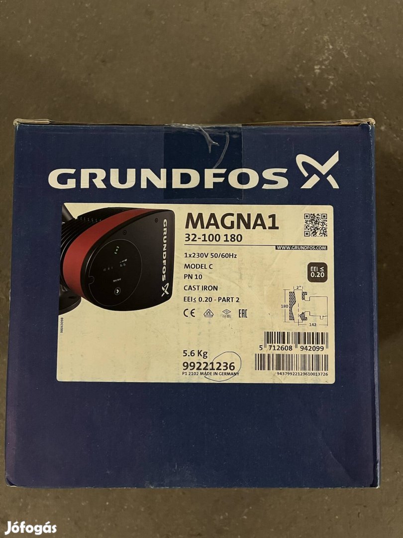 Grundfos Magna1 32-100 180 PN10, energiatakarékos keringetőszivattyú