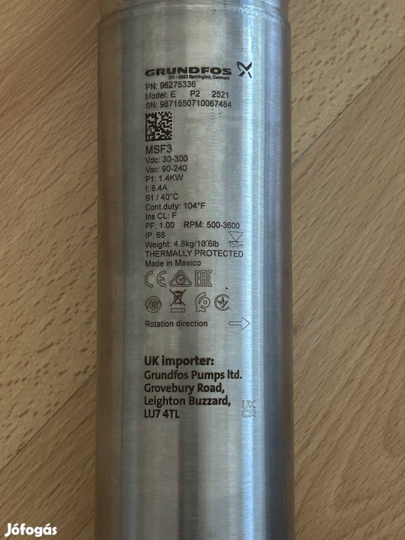 Grundfos SQF 1-30 búvárszivattyú 