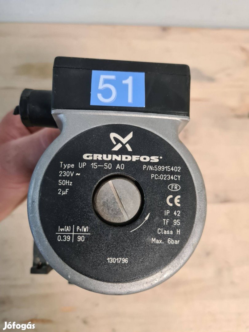 Grundfos UP 15-50 A0 0234CY keringtető szivattyú eladó