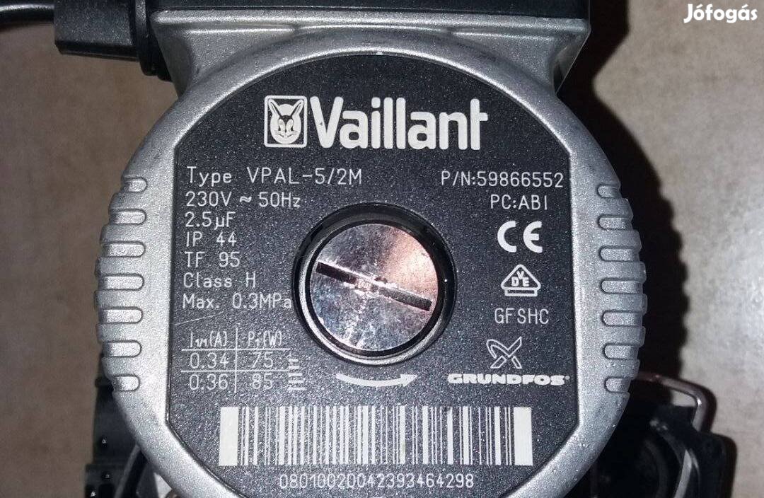 Grundfos / Vaillant Vpal-5/2M keringető szivattyú eredeti atmotec pro