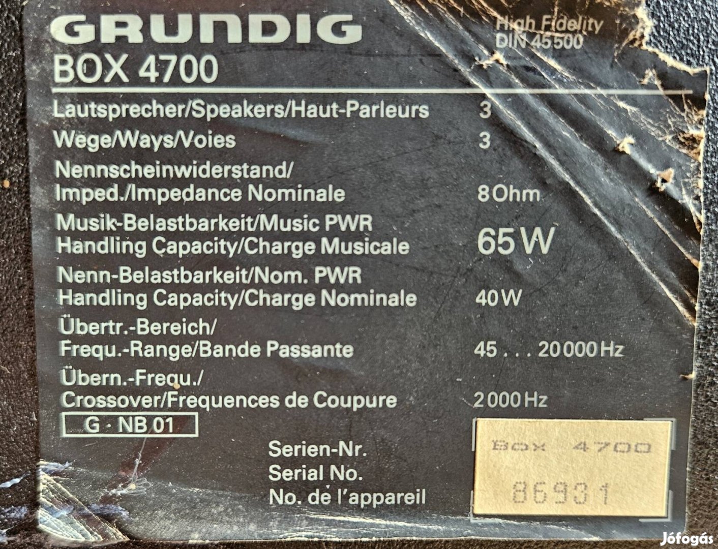 Grundig Box4700 háromutas hangfalpár eladó