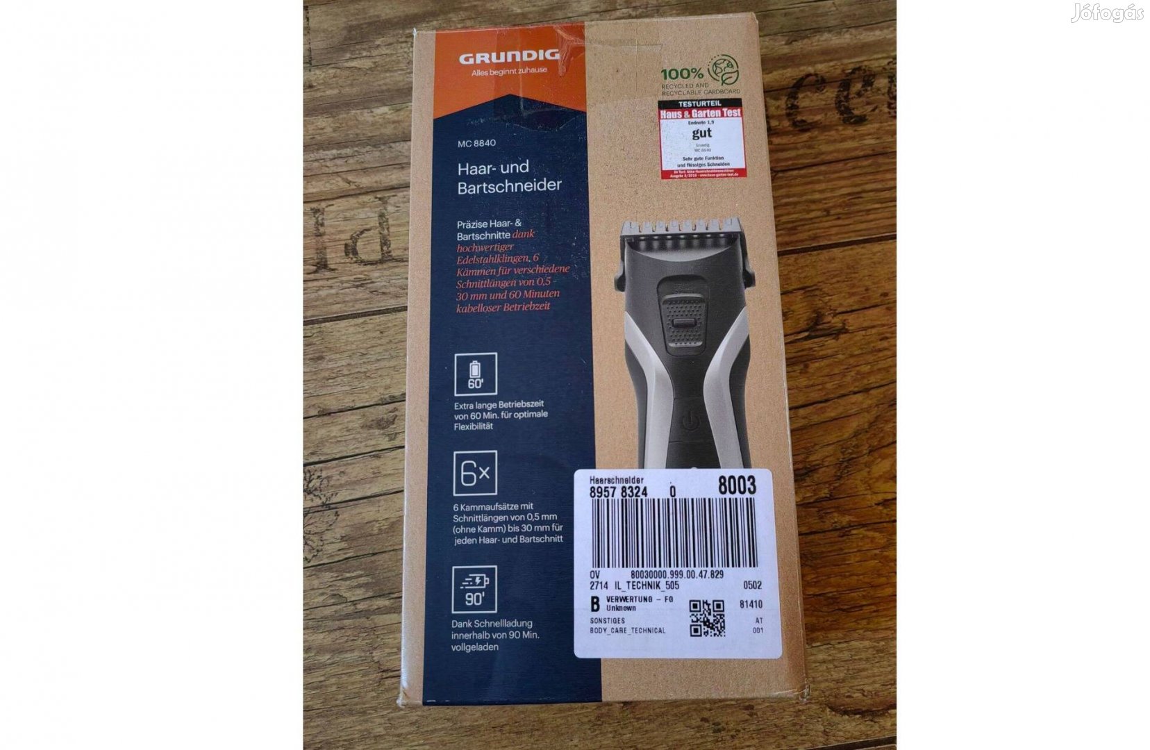 Grundig MC 8840 Haj- és szakállvágó ezüst fekete Vadonatúj