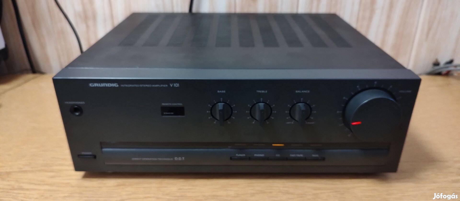Grundig V101,hangfalakhoz való midi méretű(36cm széles)erősítő,hibával