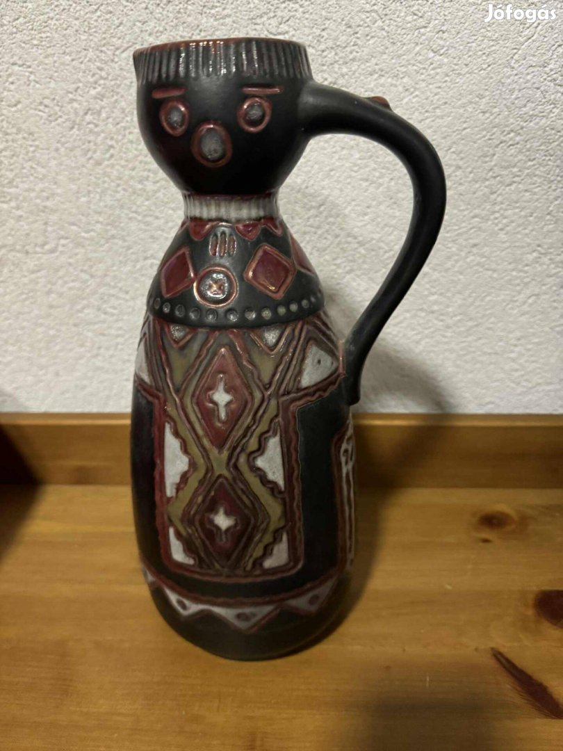 Grúz egyfüles kancsó, váza, figurális, nagyméretű