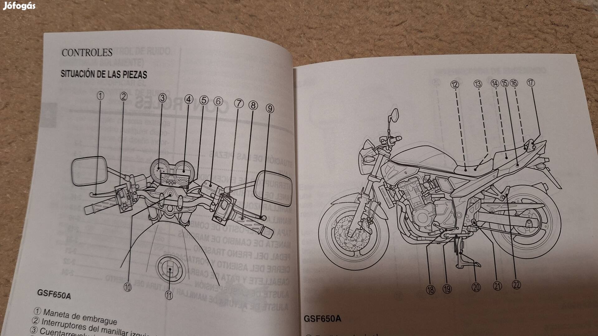 Gsf 650 Bandit gyári gépkönyv kézikönyv kezelési útmutató