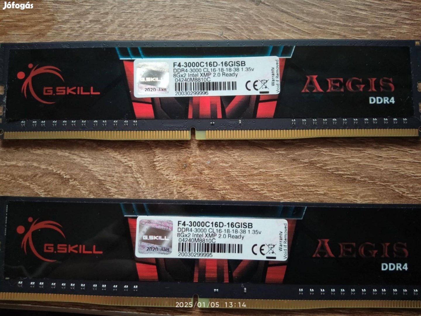 Gskill Aegis 2x8gb ddr4 3000 mhz Aztali gép ram  cl 16