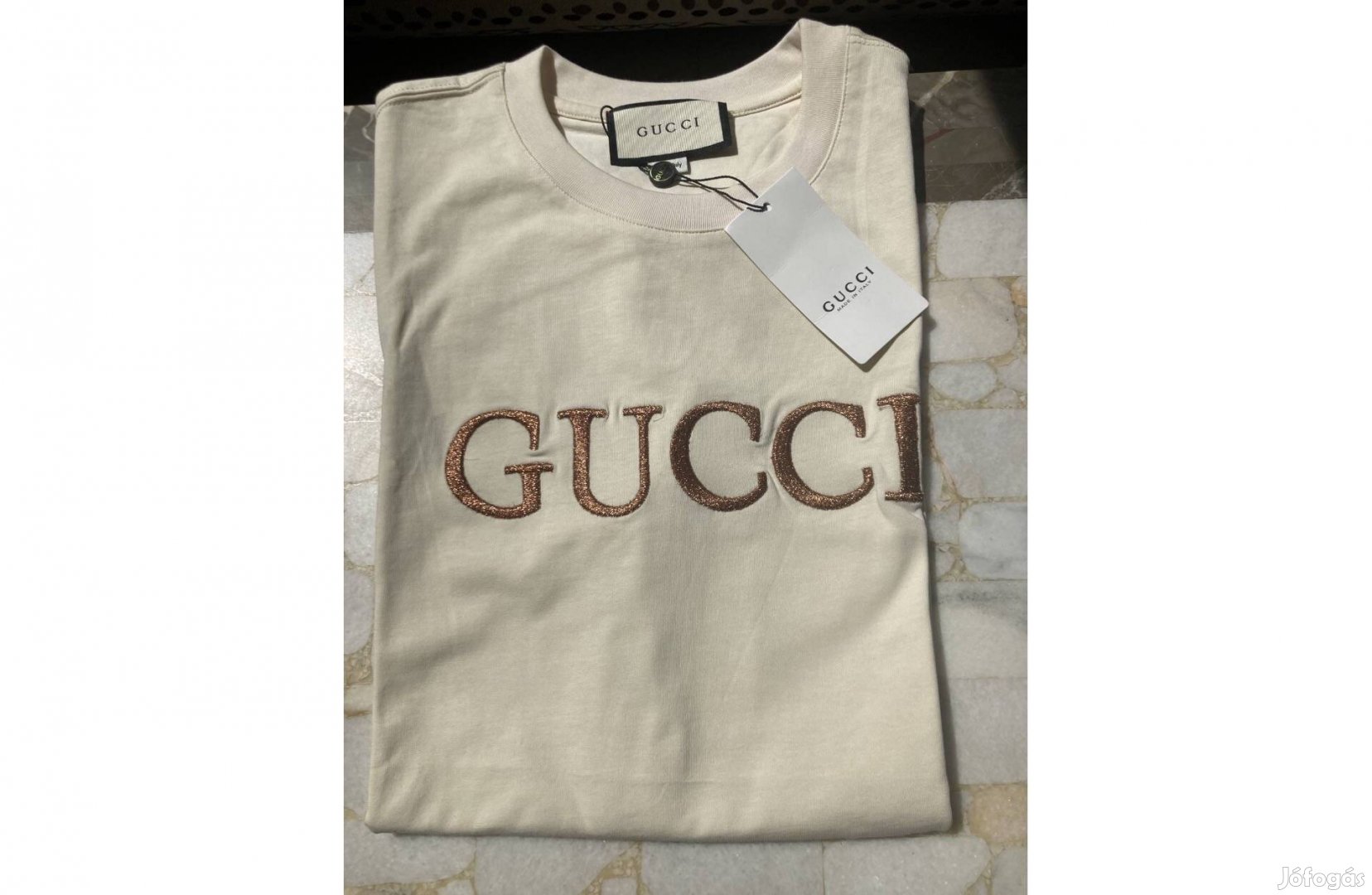 Gucci férfi XL-es krém színű póló