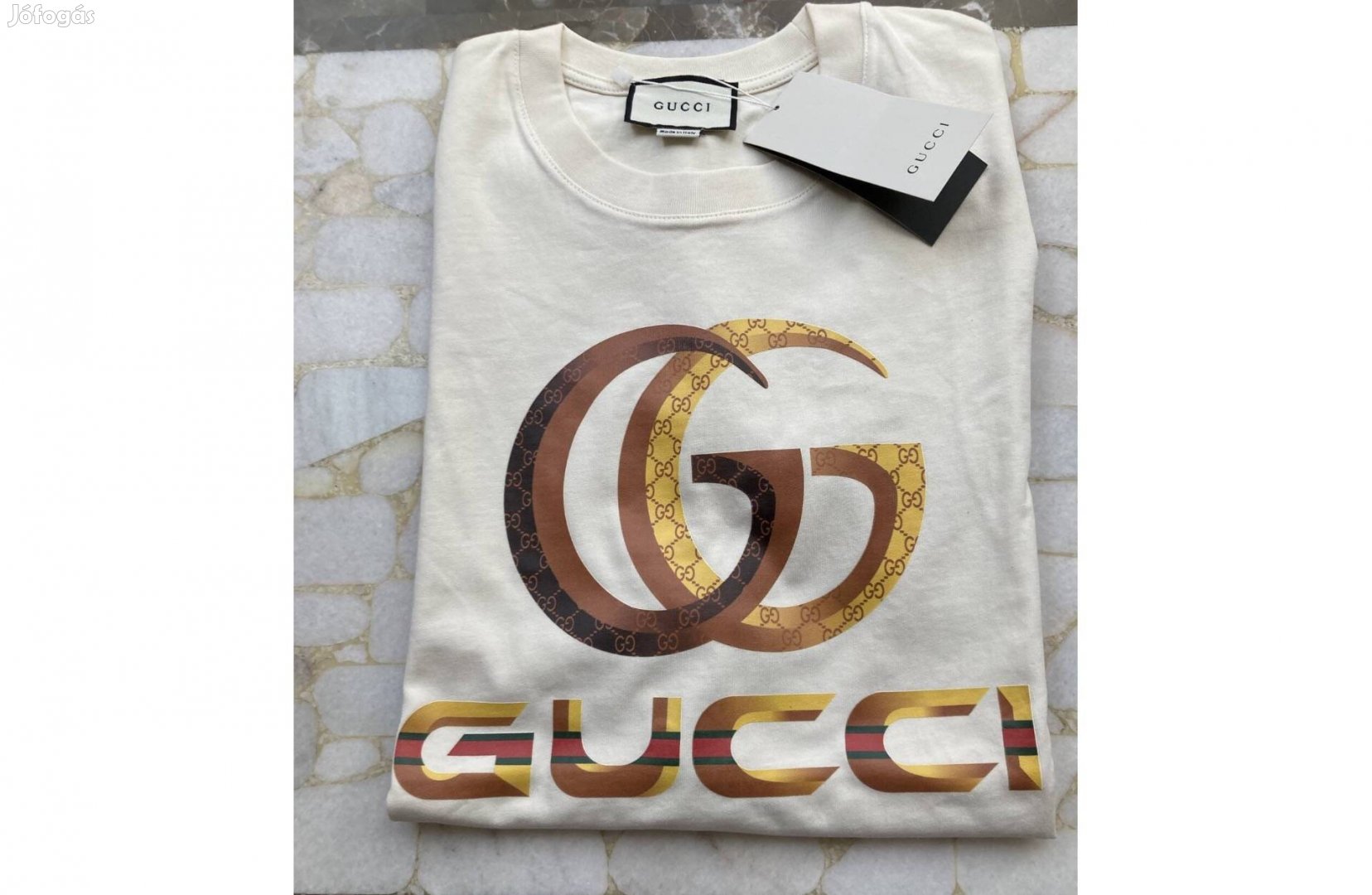 Gucci férfi XL-es krémszínű póló