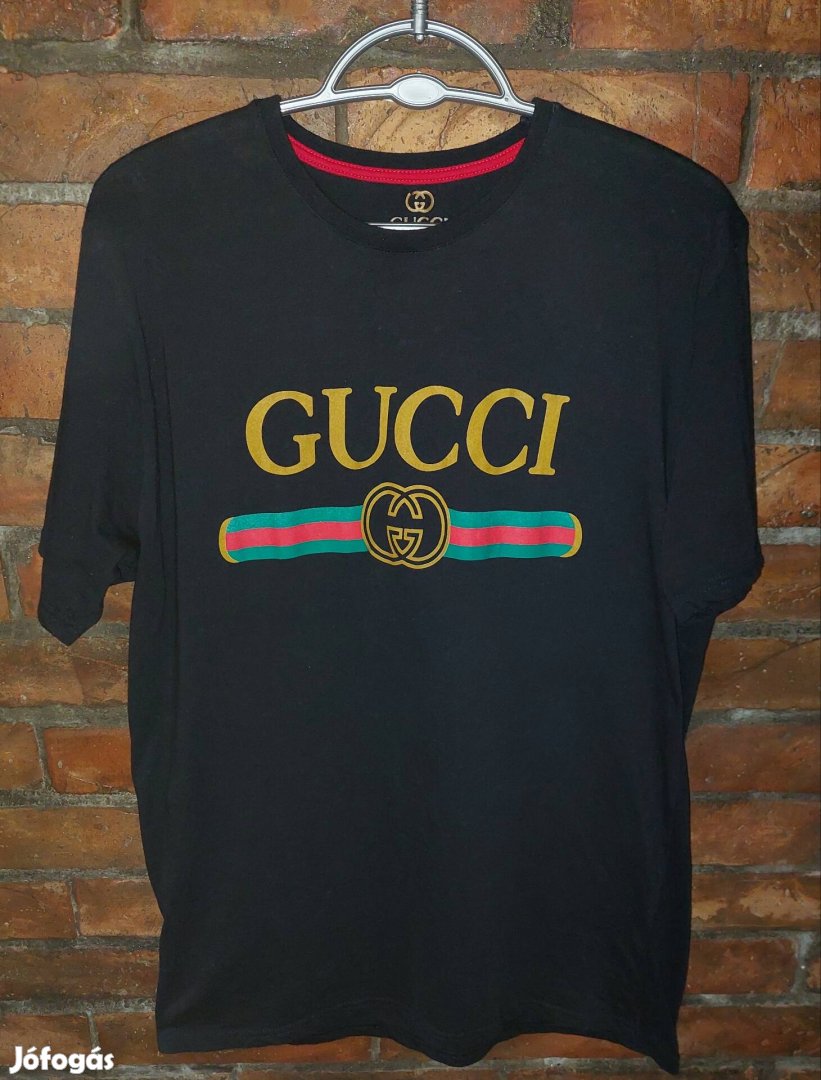 Gucci unisex fekete póló XL-es