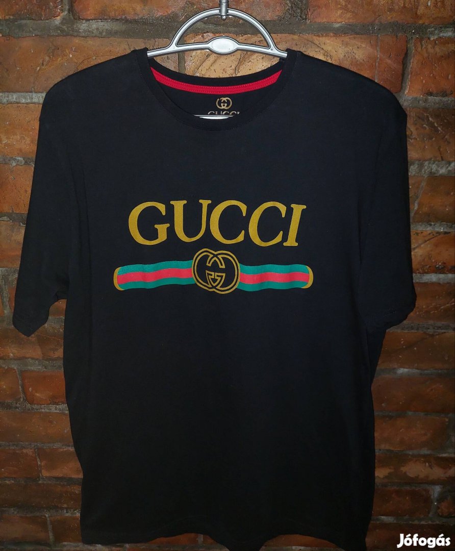 Gucci unisex fekete póló XL-es