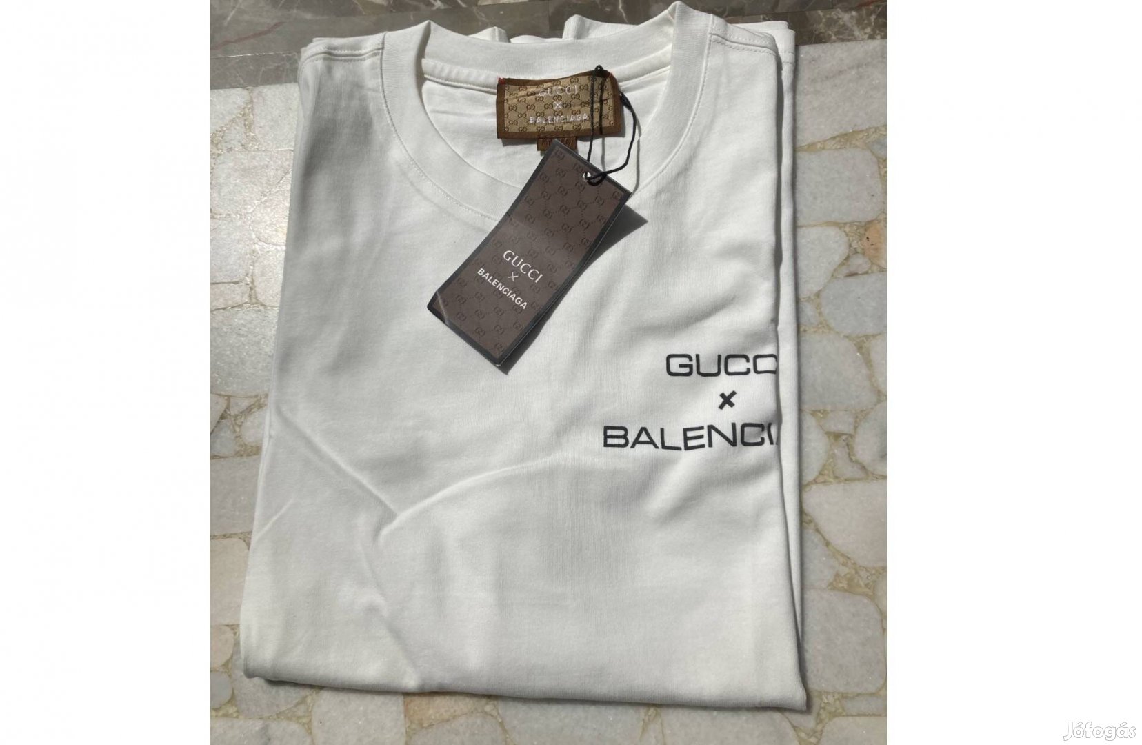 Gucci x Balenciaga férfi XL-s tört fehér póló