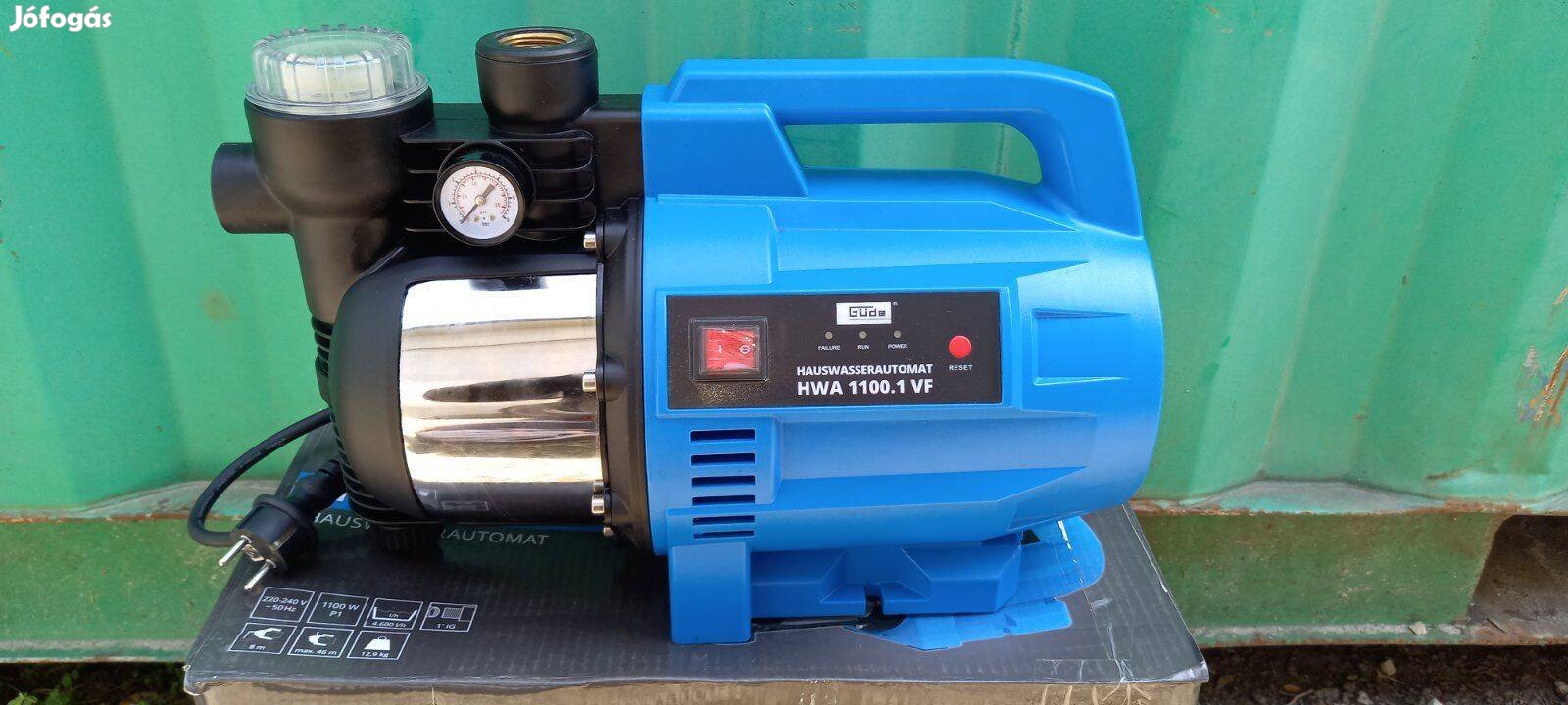 Güde 1100W-os vízszivattyú, beépített nyomáskapcsolóval és szűrővel