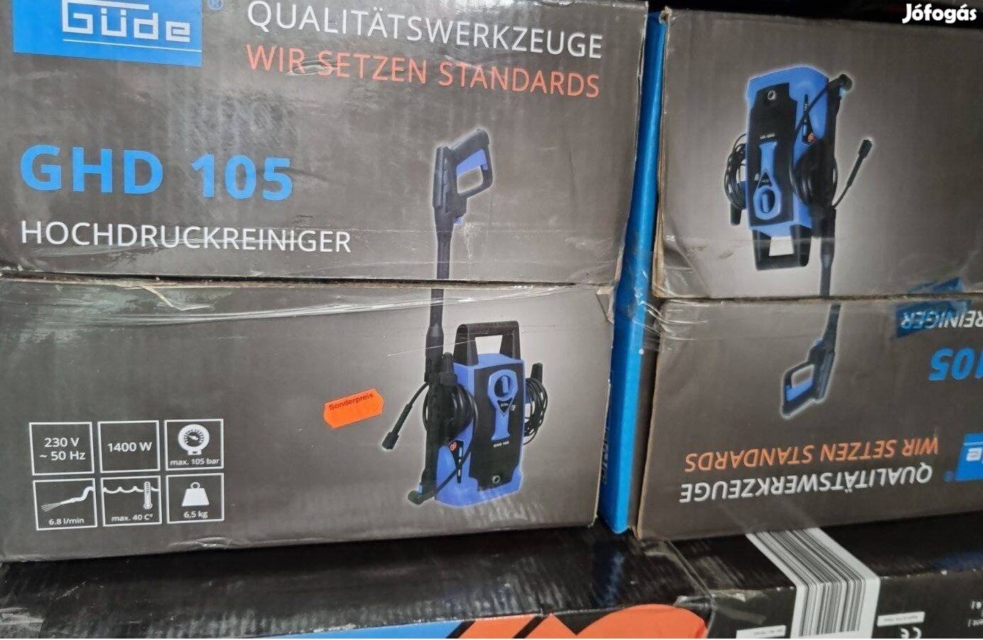 Güde 1400W-os sterimob, 105 bar-os magasnyomású mosó, garancia