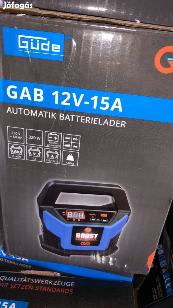 Güde GAB 12 V 15 A Boost Automata akkumulátortöltő / akku töltő