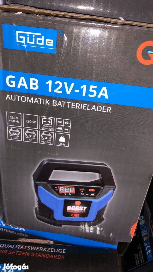 Güde GAB 12 V 15 A Boost  akkumulátortöltő