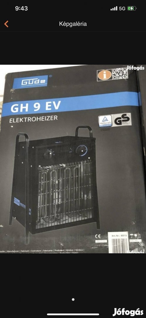 Güde GH 9 EV elektromos fűtő (9 kW; 400 V) 