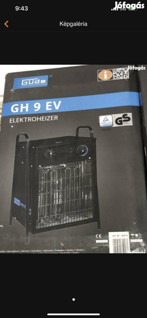 Güde GH 9 EV elektromos fűtőtest 9kW