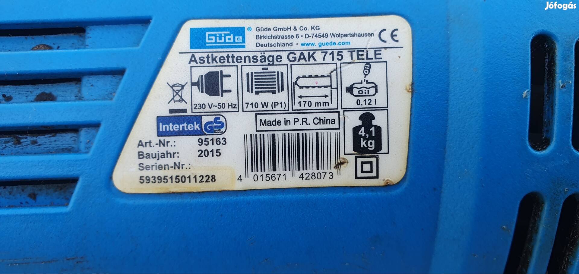 Güde Gak715 elektromos magassági ágvágó