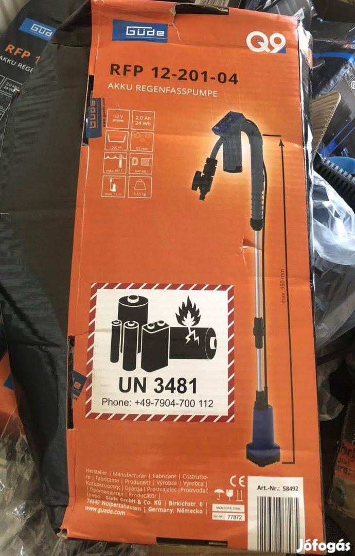 Güde RFP 12-201-04 hordóürítő szivattyú 1500 l h Akkus